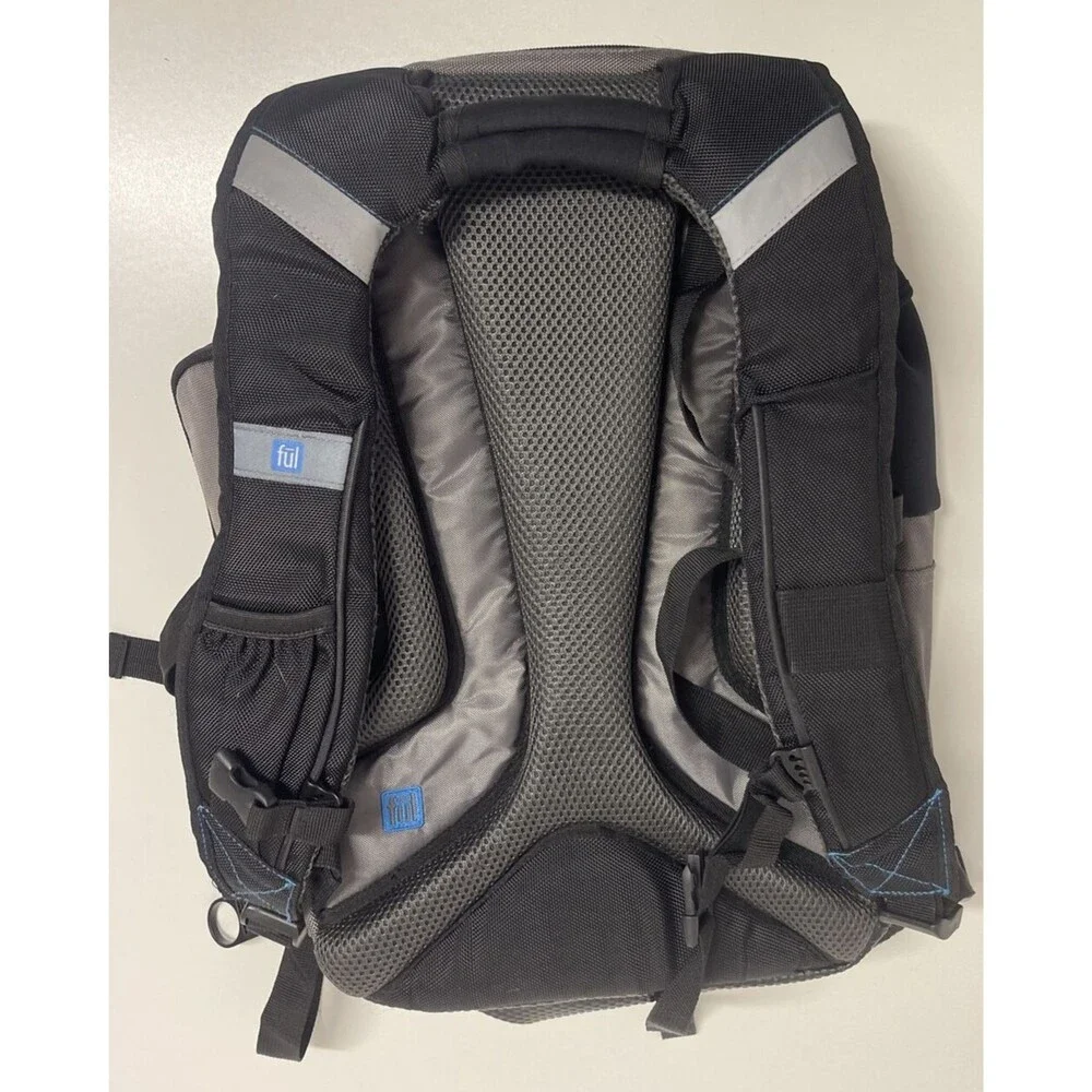 Ful Black Blue Padded Laptop Backpack Travel bag Book Bag Fūl CORE Hydration